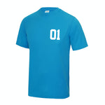 Load image into Gallery viewer, Kids Personalised Polyester Name &amp; Number Sport T-Shirt
