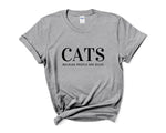 Load image into Gallery viewer, Cats Because People Are Dicks Adult Unisex T-Shirt
