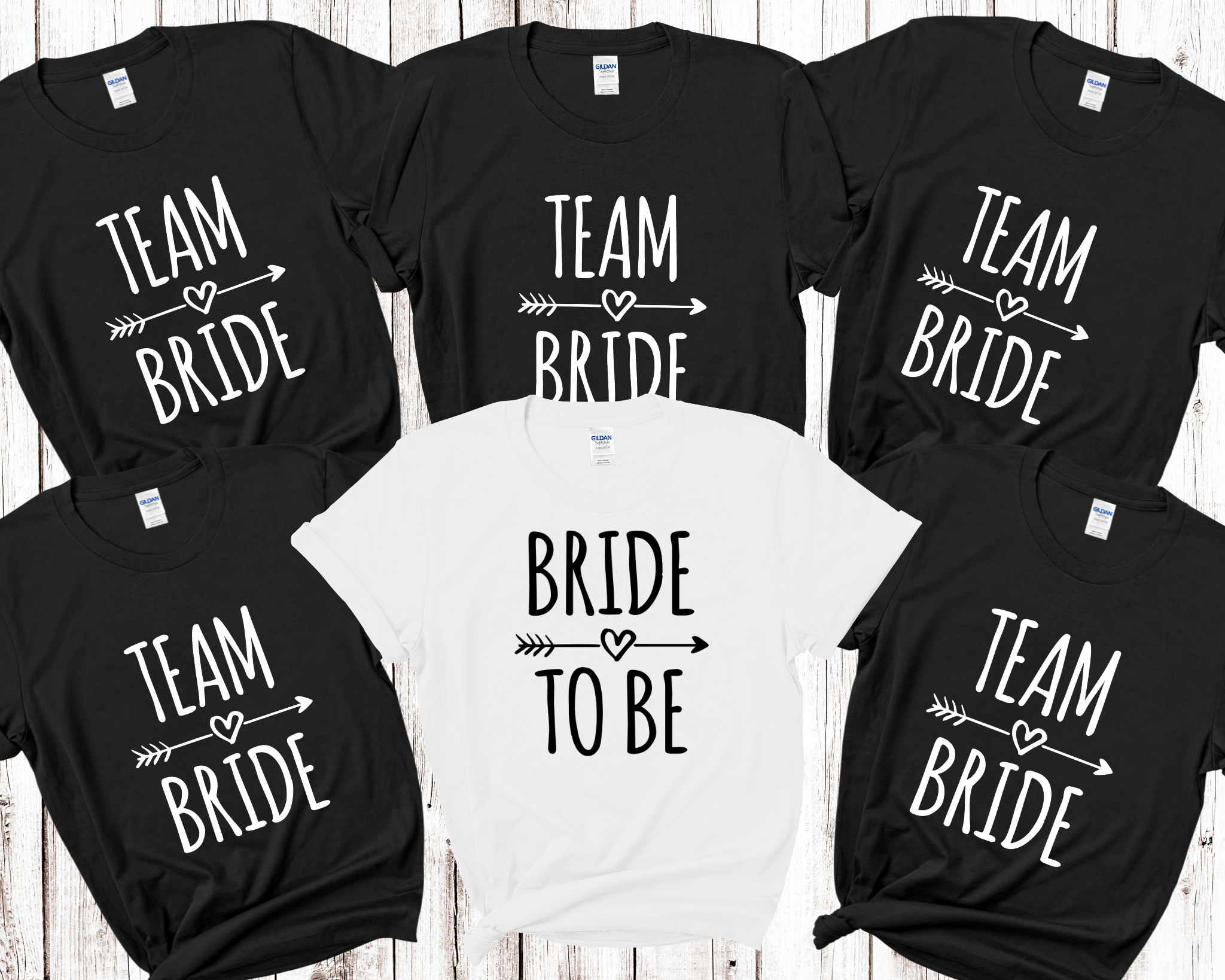 Team Bride Bride Hen Party T-shirts (Black)