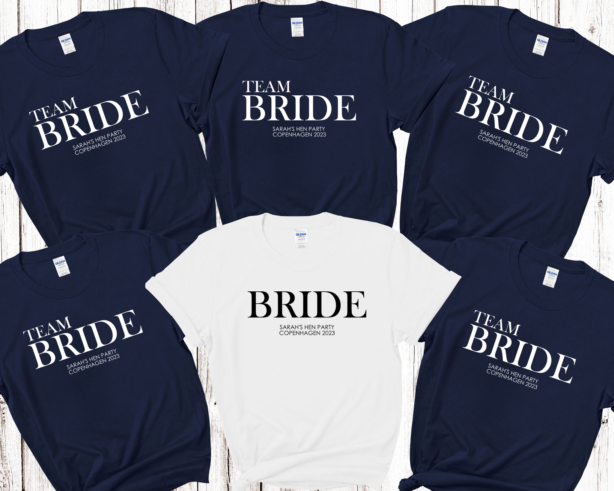 Personalised Bride Team Bride Hen Party T-Shirts D2