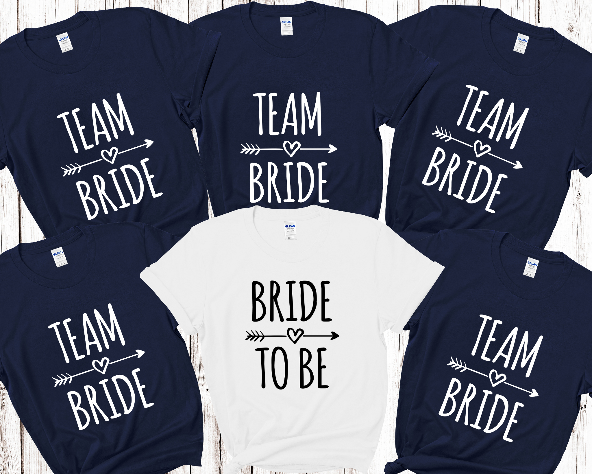 Team Bride Bride Hen Party T-shirts (Navy)