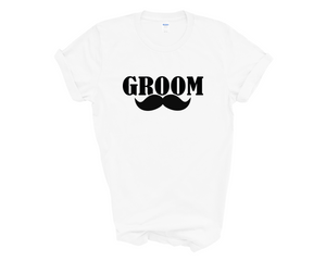 Groom & Squad Best Man Stag Party Matching T-shirt Moustache