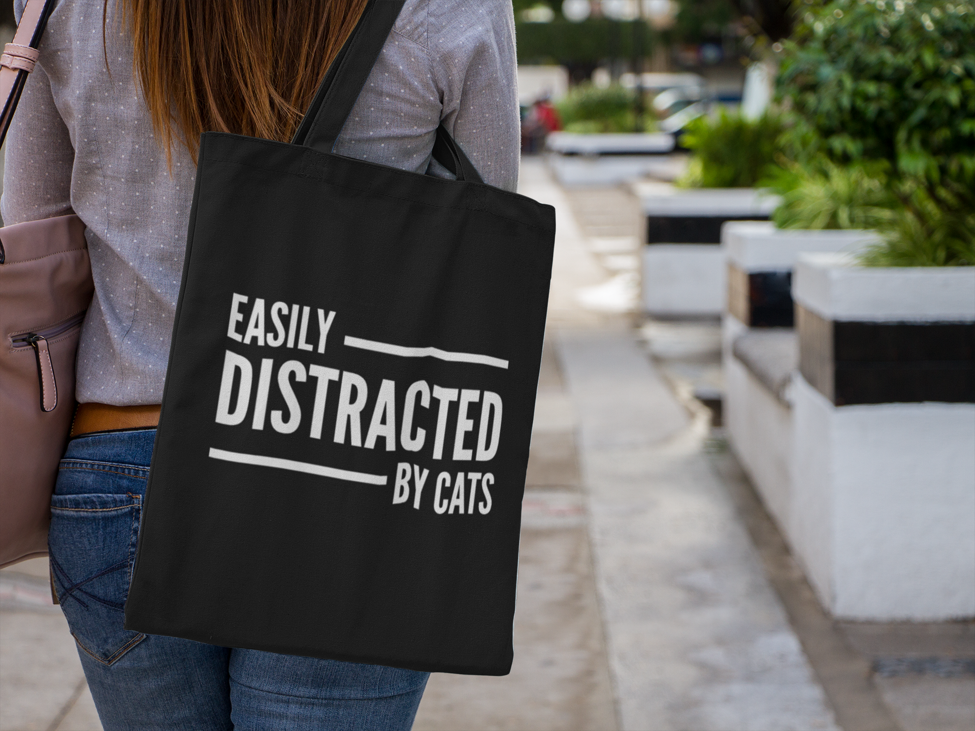 Easily Distracted By Cats Lightweight Tote Bag