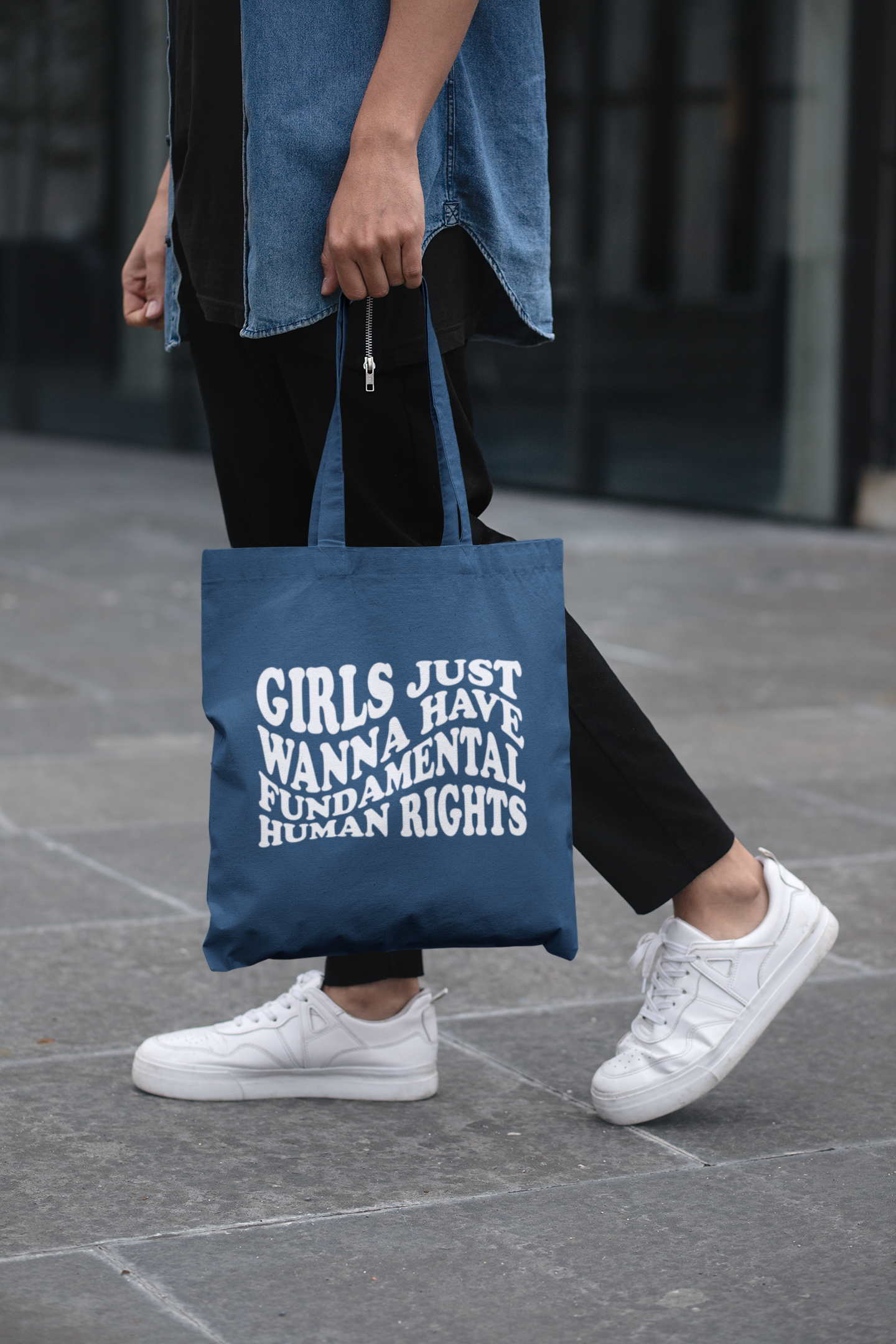 Girls Just Wanna Have Fundamental Human Rights Lightweight Cotton Tote Bag