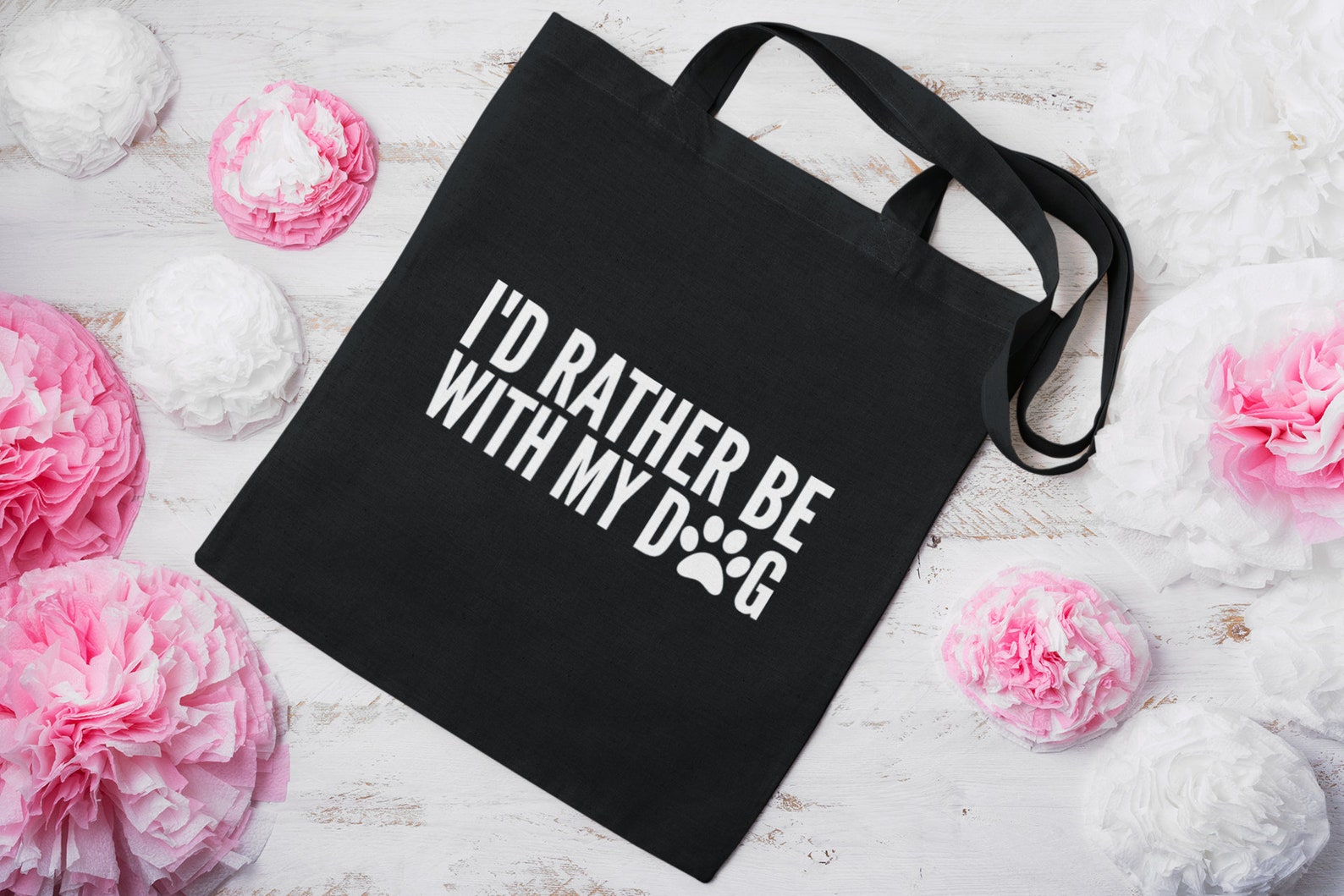 I'd Rather Be With My Dog Lightweight Cotton Tote Bag