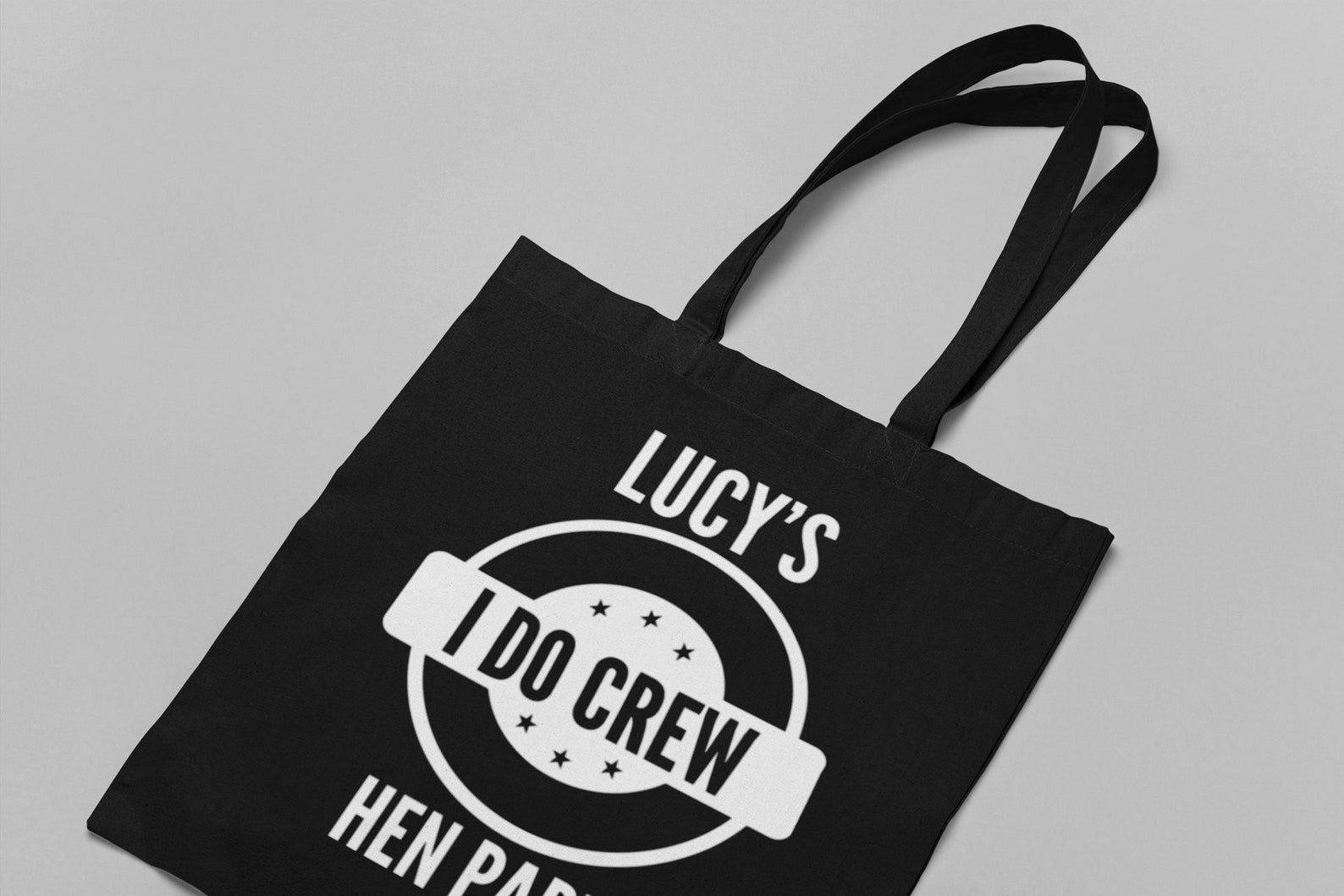 Personalised Hen Party I Do Crew Black Lightweight Tote Bag