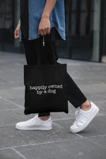 Load image into Gallery viewer, Happily Owned By a Dog Lightweight Cotton Tote Bag
