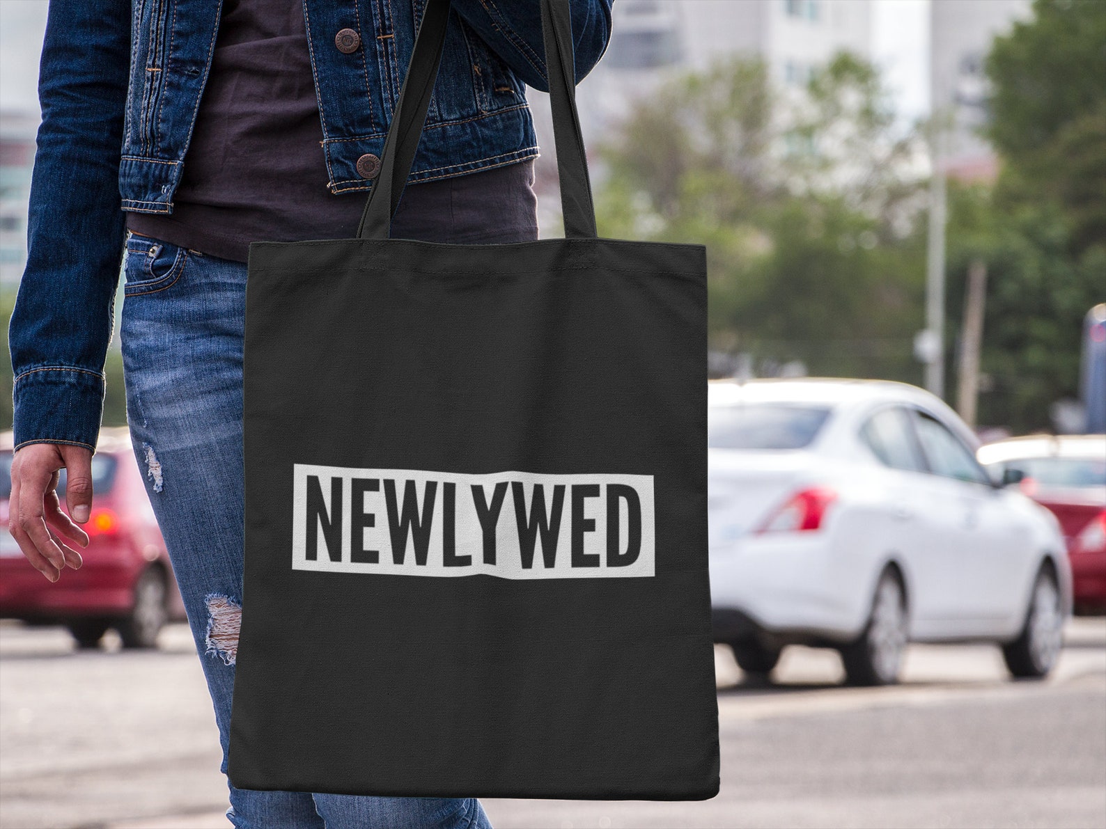 Newlywed Lightweight Cotton Tote Bag