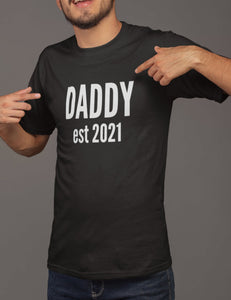 Daddy Established Custom Date Mens/Adults Novelty Tshirt