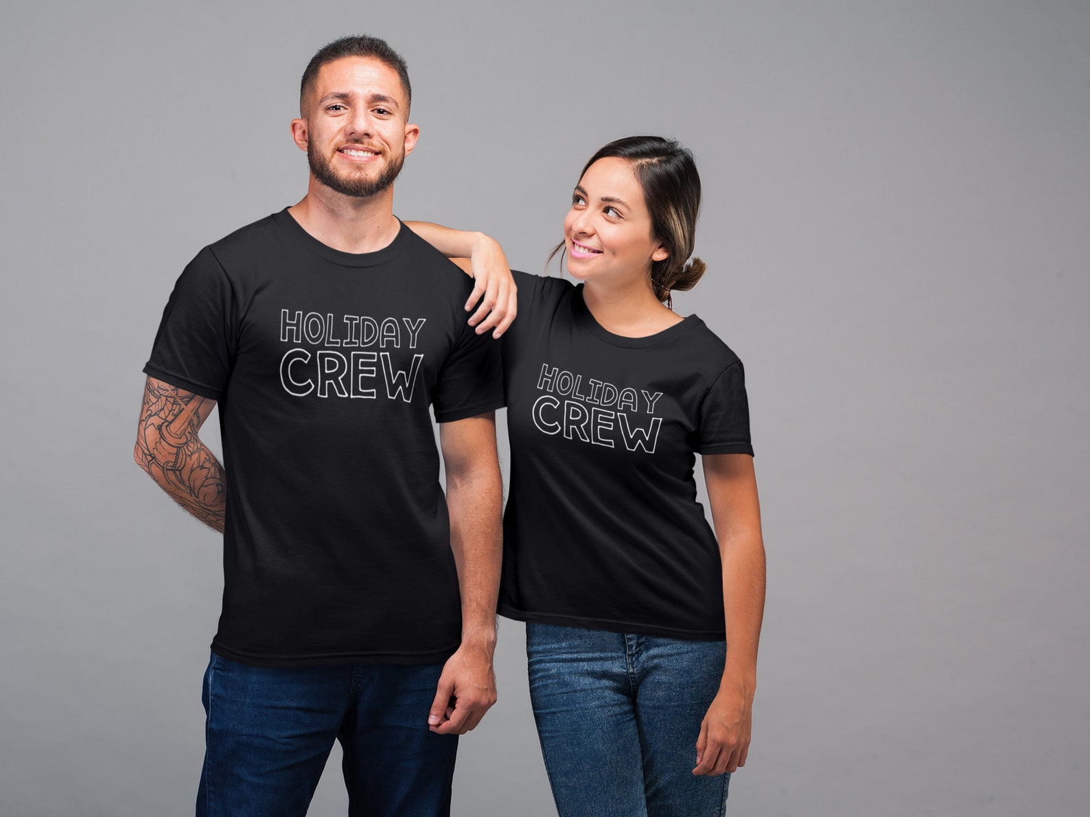 Holiday Crew Friend Adult Parent Child Sibling Matching T-Shirt