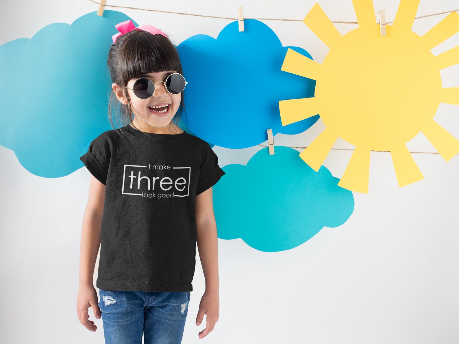 I Make Three Look Good Kids T-Shirt