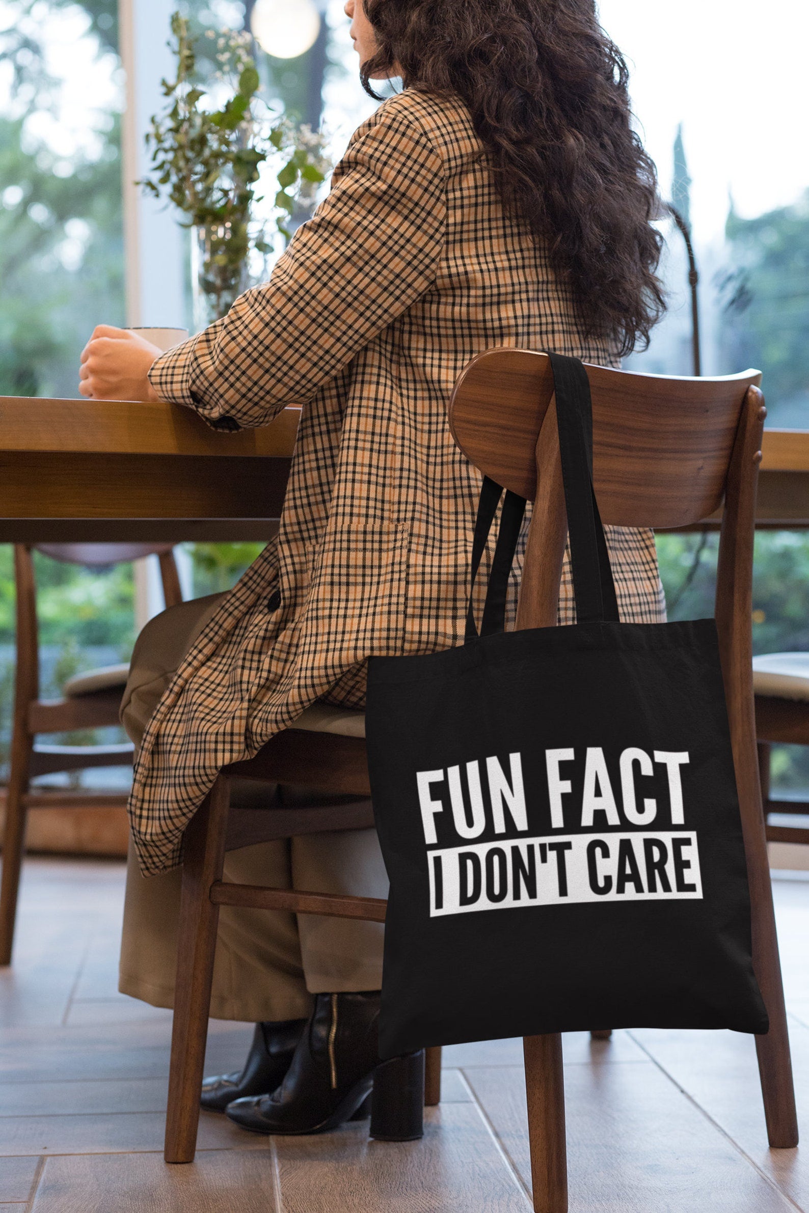 Fun Fact I Don't Care Lightweight Tote Bag