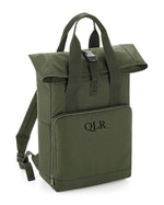 Load image into Gallery viewer, Personalised Initial Monogram Twin Handle Roll-Top Backpack
