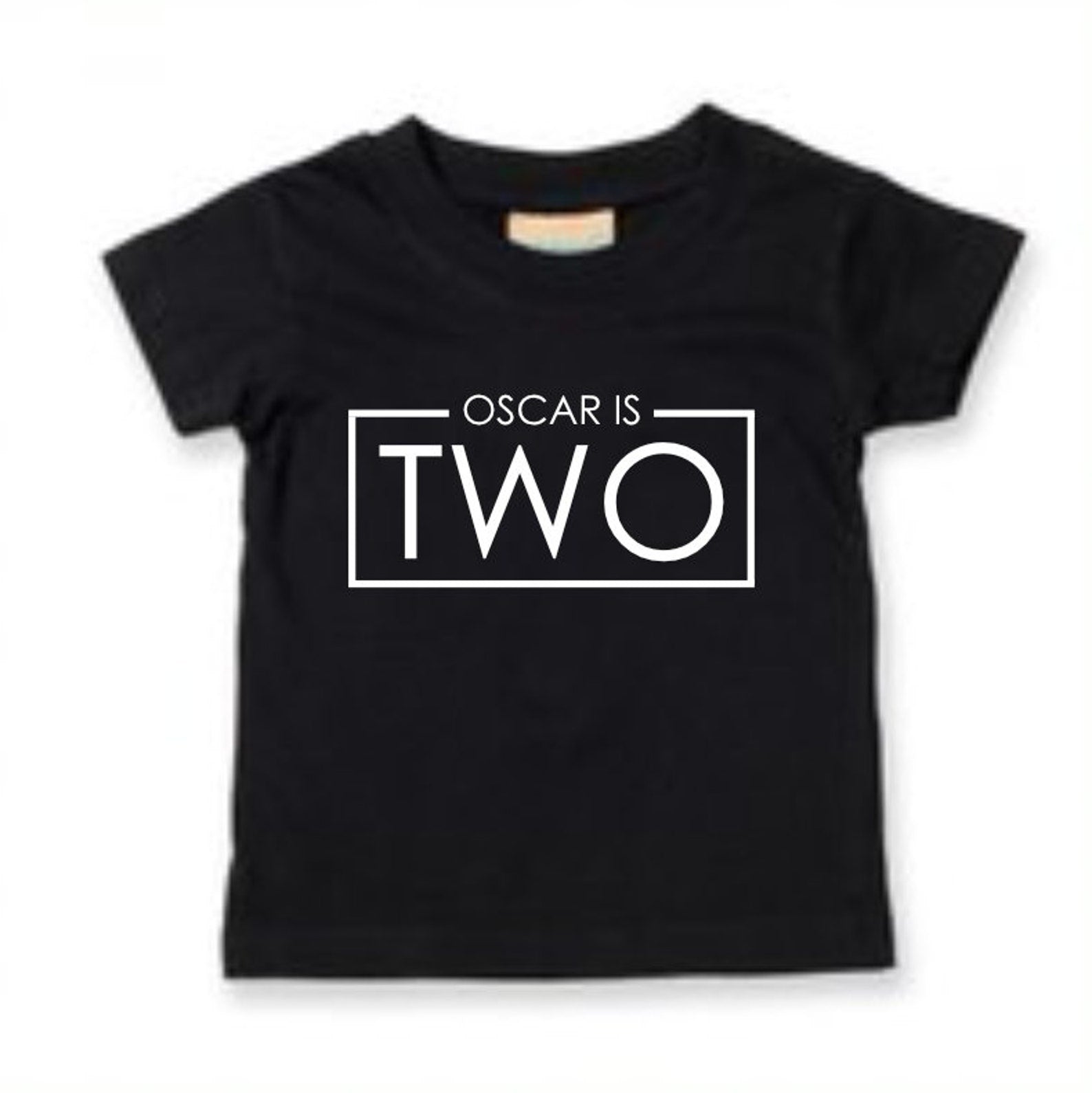 Personalised Two Unisex Kids T-shirt Name Birthday