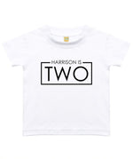 Load image into Gallery viewer, Personalised Two Unisex Kids T-shirt Name Birthday
