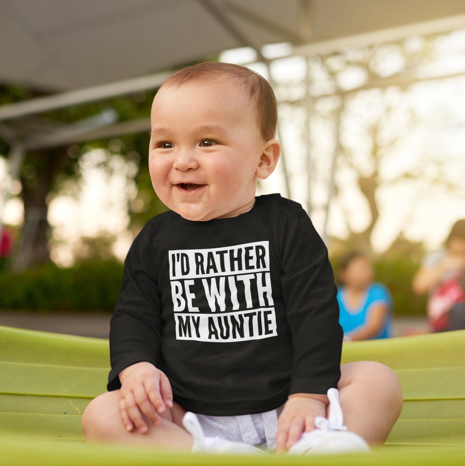 I'd Rather Be With My Auntie LONG SLEEVE Baby Toddler Kids T-Shirt