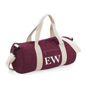 Personalised Custom INITIAL MONOGRAM Barrel Bag