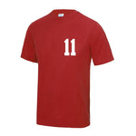 Load image into Gallery viewer, Kids Personalised Polyester Name &amp; Number Sport T-Shirt
