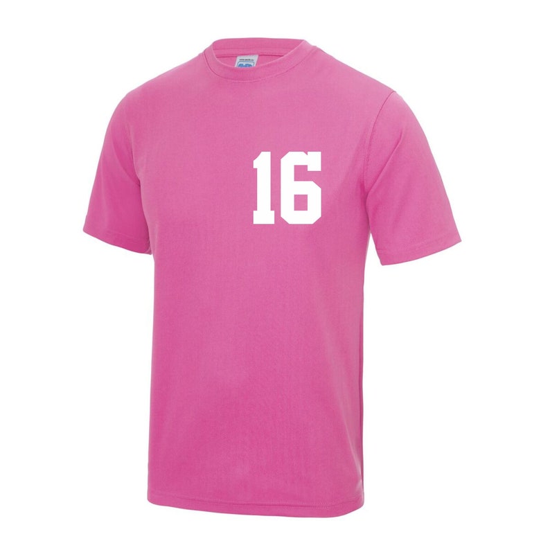 Kids Personalised Polyester Name & Number Sport T-Shirt