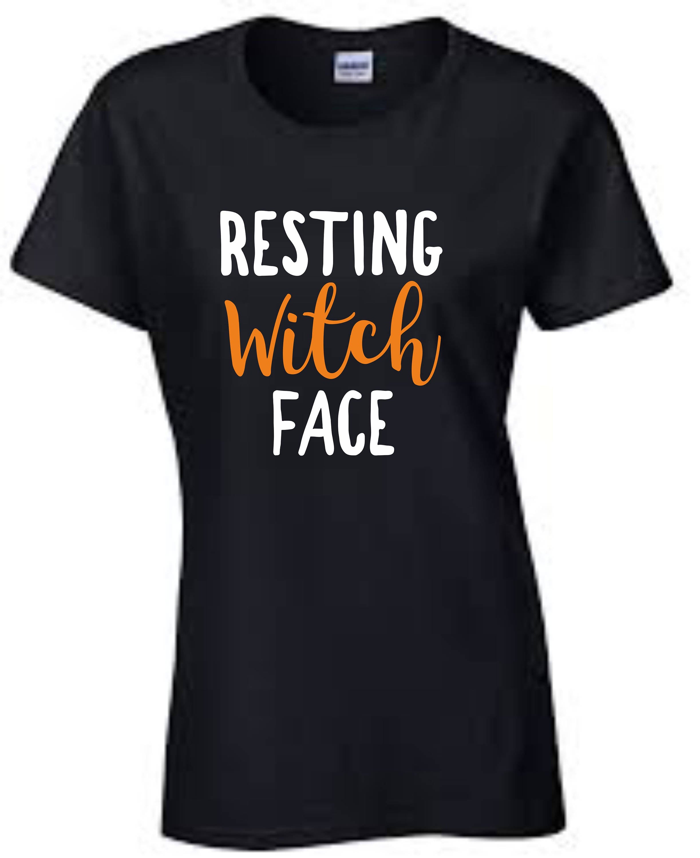 Resting Witch Face Ladies Womens Novelty Semi-Fitted Halloween Costume Tshirt - Red Leader Clothing