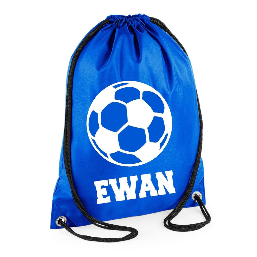 Personalised Name Drawstring Football Bag School Club PE Custom Name Childrens Bag Kids Backpack Soccer Bag Name - Red Leader Clothing