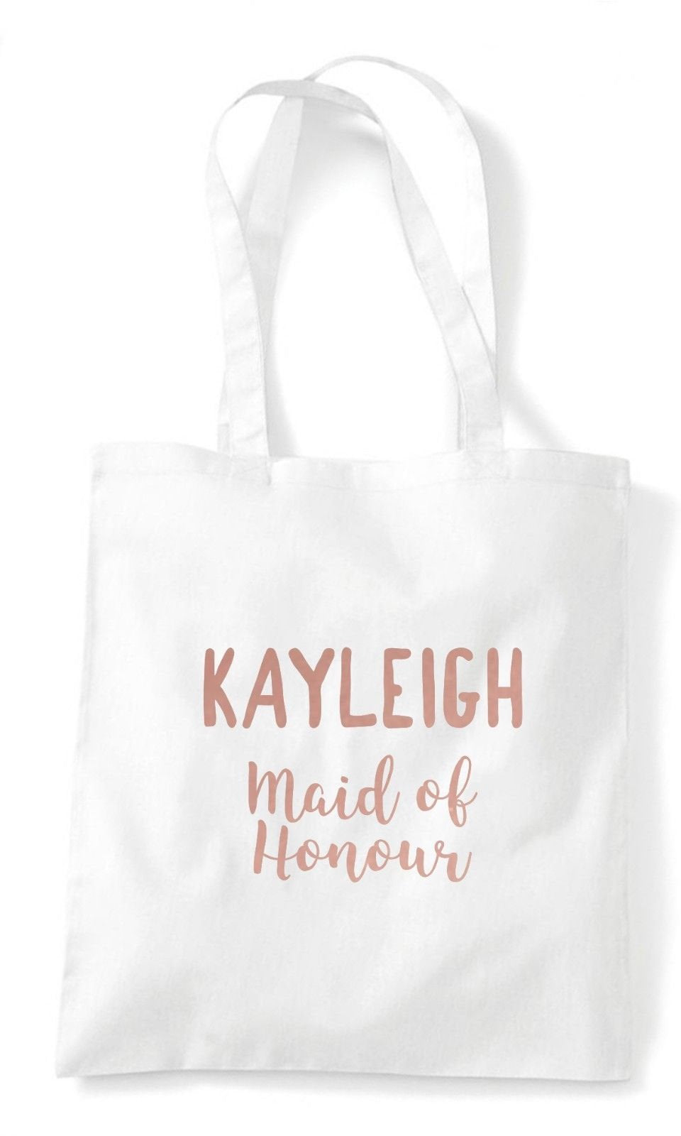 Custom Personalised Wedding Party Tote Bags - White/Rose Gold - Red Leader Clothing