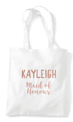 Load image into Gallery viewer, Custom Personalised Wedding Party Tote Bags - White/Rose Gold - Red Leader Clothing
