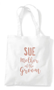 Custom Personalised Wedding Party Tote Bags - White/Rose Gold - Red Leader Clothing