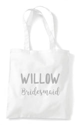 Load image into Gallery viewer, Custom Personalised Wedding Party Tote Bags - White/Grey - Red Leader Clothing
