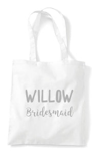 Custom Personalised Wedding Party Tote Bags - White/Grey - Red Leader Clothing