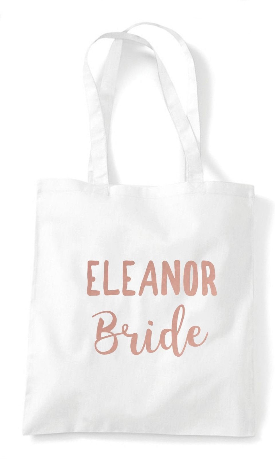 Custom Personalised Wedding Party Tote Bags - White/Rose Gold - Red Leader Clothing