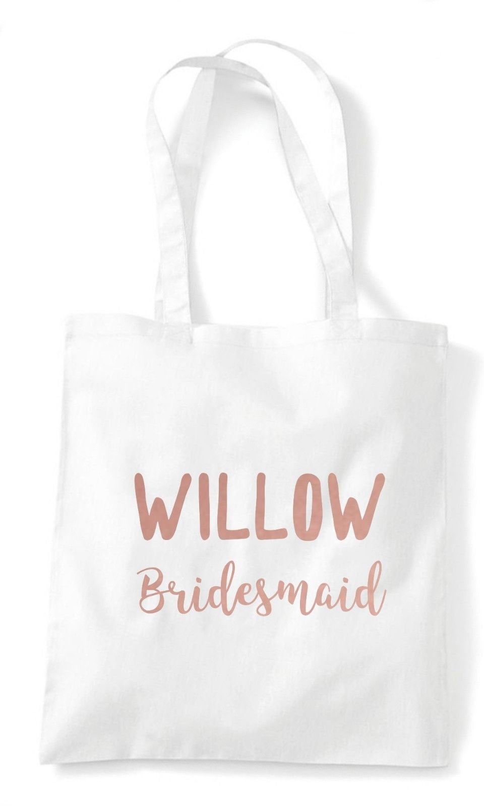 Custom Personalised Wedding Party Tote Bags - White/Rose Gold - Red Leader Clothing