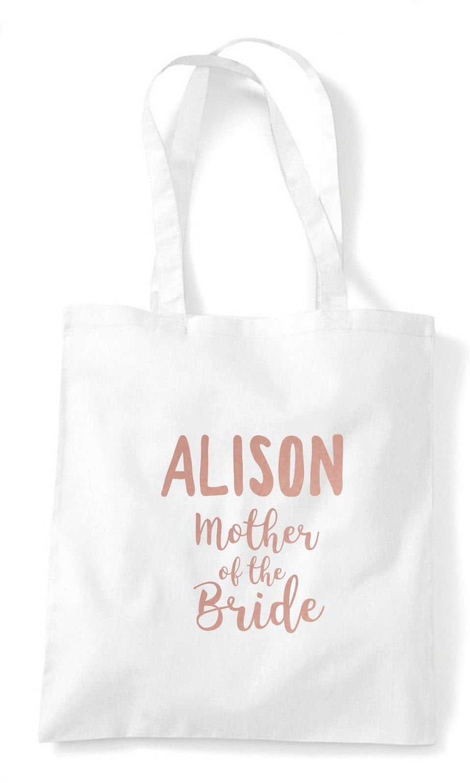 Custom Personalised Wedding Party Tote Bags - White/Rose Gold - Red Leader Clothing