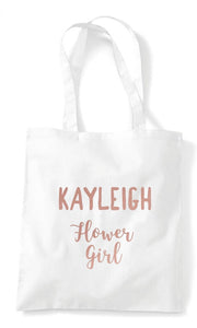 Custom Personalised Wedding Party Tote Bags - White/Rose Gold - Red Leader Clothing