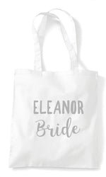 Load image into Gallery viewer, Custom Personalised Wedding Party Tote Bags - White/Grey - Red Leader Clothing
