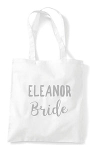 Custom Personalised Wedding Party Tote Bags - White/Grey - Red Leader Clothing