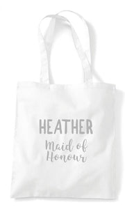 Custom Personalised Wedding Party Tote Bags - White/Grey - Red Leader Clothing