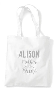 Custom Personalised Wedding Party Tote Bags - White/Grey - Red Leader Clothing