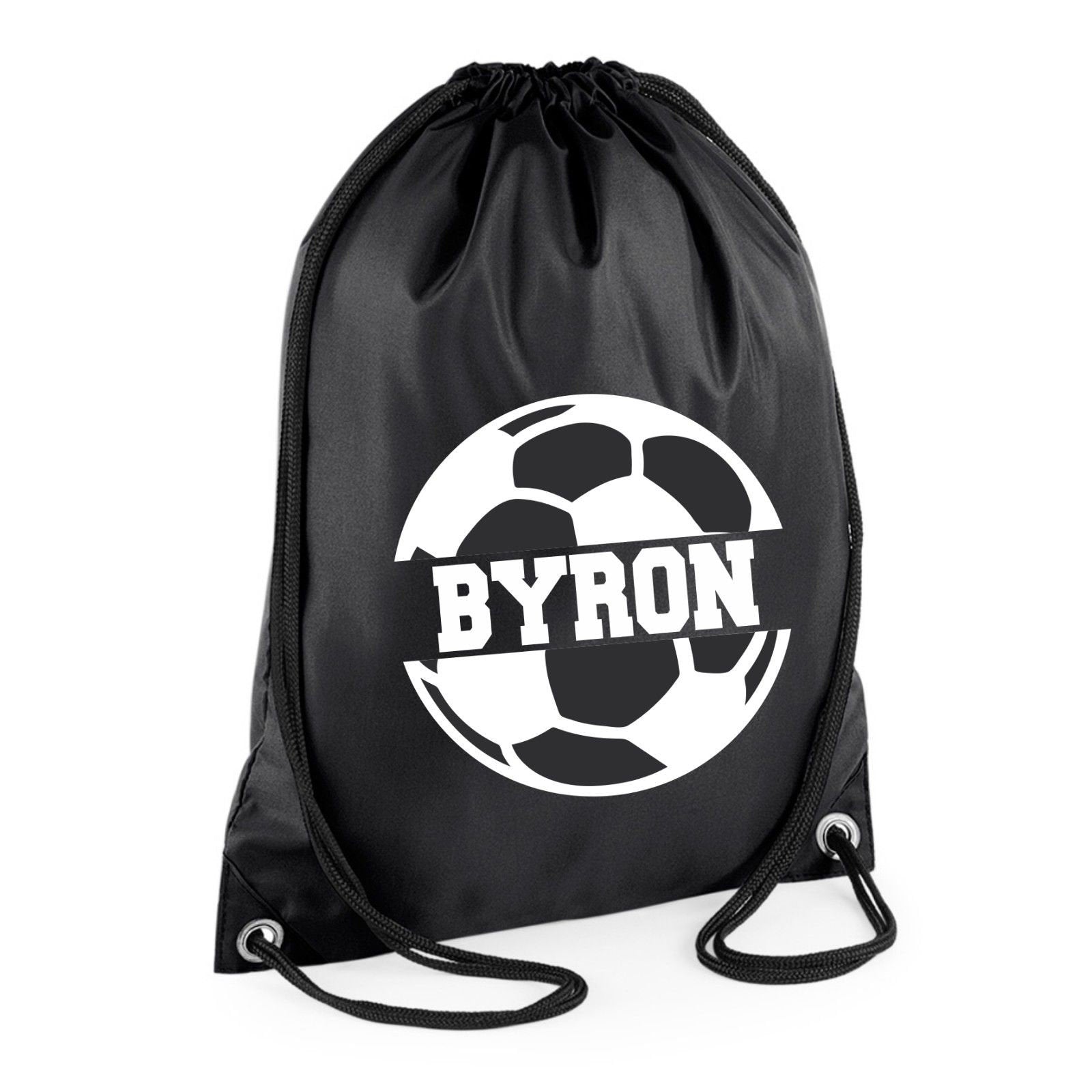 Personalised Name Drawstring Football Bag SPLIT Design School Club PE Custom Name Childrens Bag Kids Backpack Soccer Bag Name - Red Leader Clothing