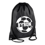 Load image into Gallery viewer, Personalised Name Drawstring Football Bag SPLIT Design School Club PE Custom Name Childrens Bag Kids Backpack Soccer Bag Name - Red Leader Clothing
