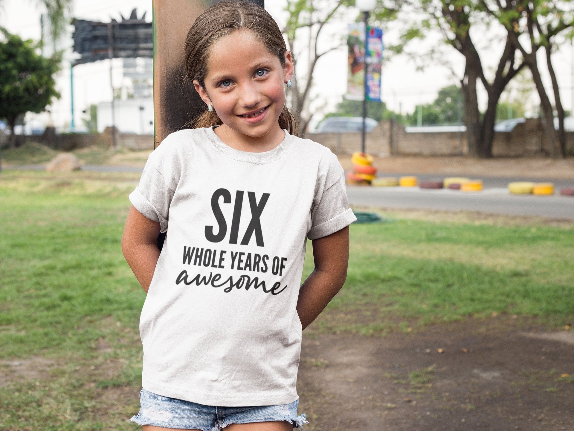 Six Whole Years Of Awesome Kids Tshirt Birthday Gift Party Child Sibling Celebration Present T Shirt 6 Year Old Sixth Birthday - Red Leader Clothing