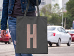 Load image into Gallery viewer, Initial Letter Lightweight GREY Tote Bag - Red Leader Clothing
