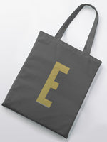 Load image into Gallery viewer, Initial Letter Lightweight GREY Tote Bag - Red Leader Clothing
