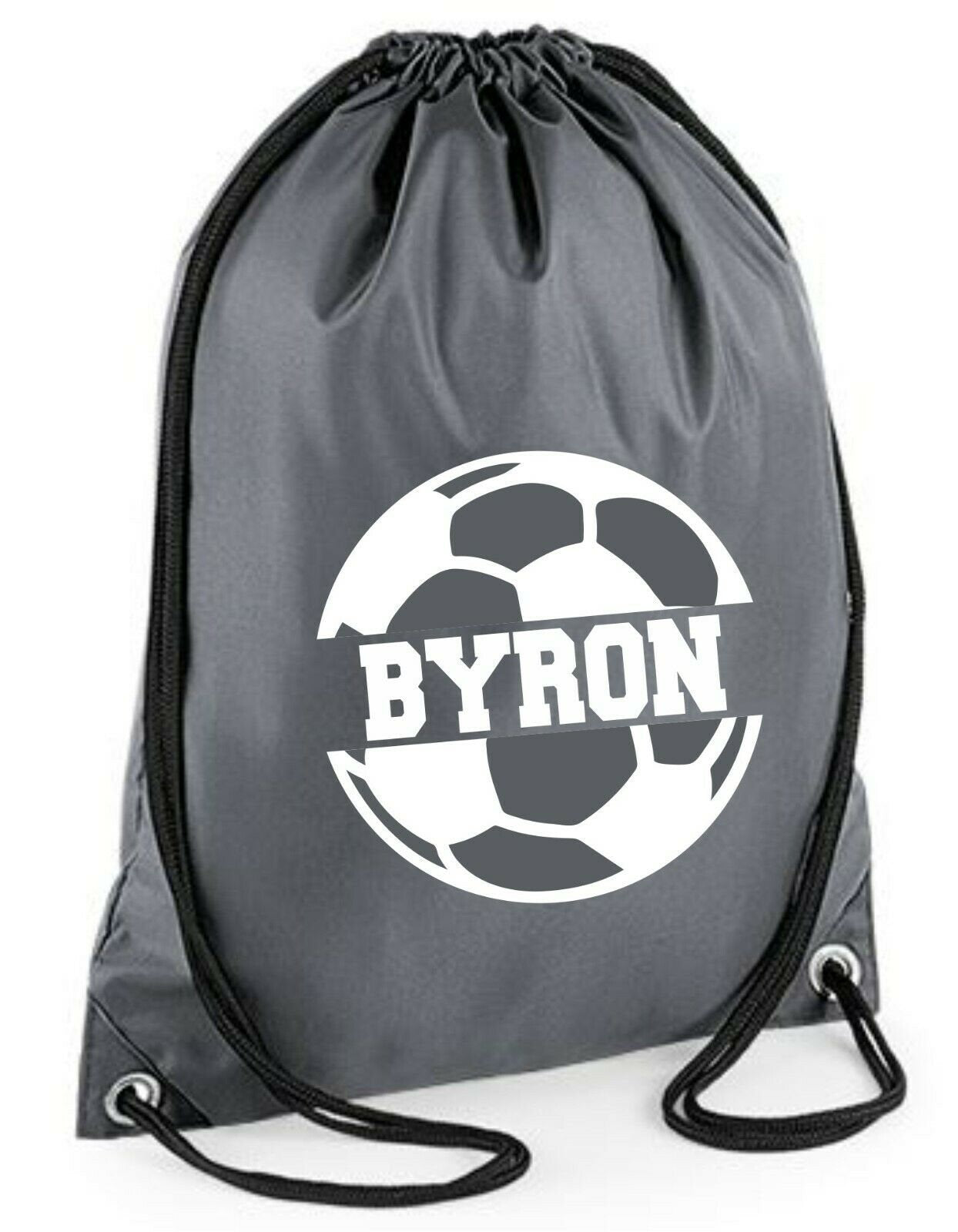 Personalised Name Drawstring Football Bag SPLIT Design School Club PE Custom Name Childrens Bag Kids Backpack Soccer Bag Name - Red Leader Clothing