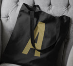 Load image into Gallery viewer, Initial Letter Lightweight BLACK Tote Bag
