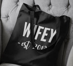 Load image into Gallery viewer, Wifey Est Year Cotton Tote Bag Personalised Shopping Lightweight Gift New Wife Bride Honeymoon Bag Wedding Gift Hen Party Gift Bride To Be - Red Leader Clothing
