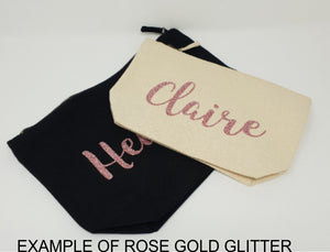 Personalised Make Up Bag Cosmetic Wash ANY NAME Birthday Gift For Bridesmaid Wedding Rose Gold Pink Rose Gold Bag - Red Leader Clothing