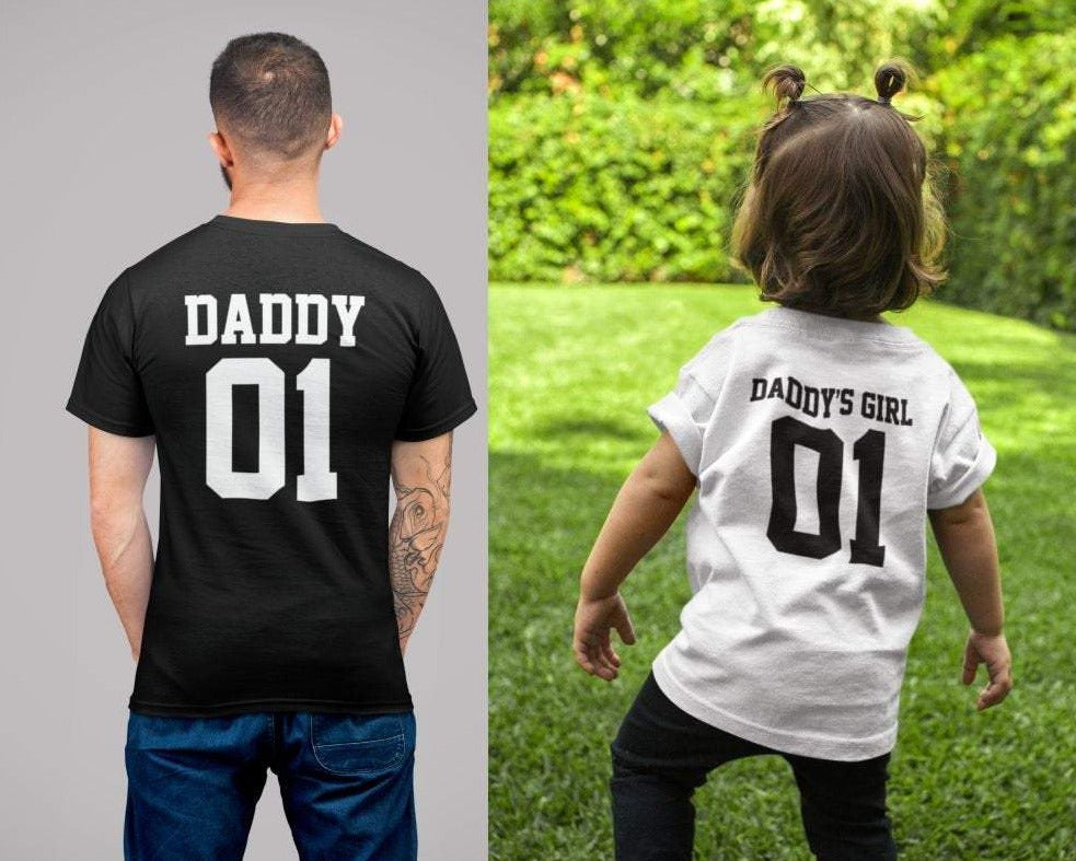 Daddy - Daddy's Girl Father Daughter Matching T-shirt - Red Leader Clothing