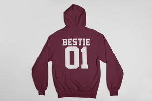 Bestie 01 Bestie 02 Hoodie Hooded Sweatshirt - Red Leader Clothing