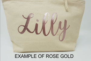 Personalised Make Up Bag Cosmetic Wash ANY NAME Birthday Gift For Bridesmaid Wedding Rose Gold Pink Rose Gold Bag - Red Leader Clothing